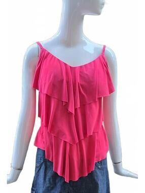 Magicsuit by Miraclesuit Rita Tiered Ruffle Tankini Top- Coral Rose